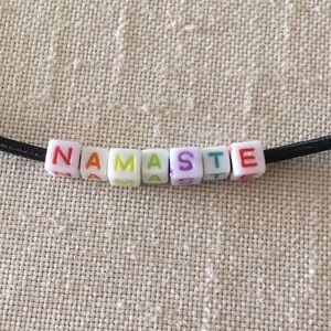 NAMASTE Bracelet Multicolored Adjustable Stretch Hand Crafted